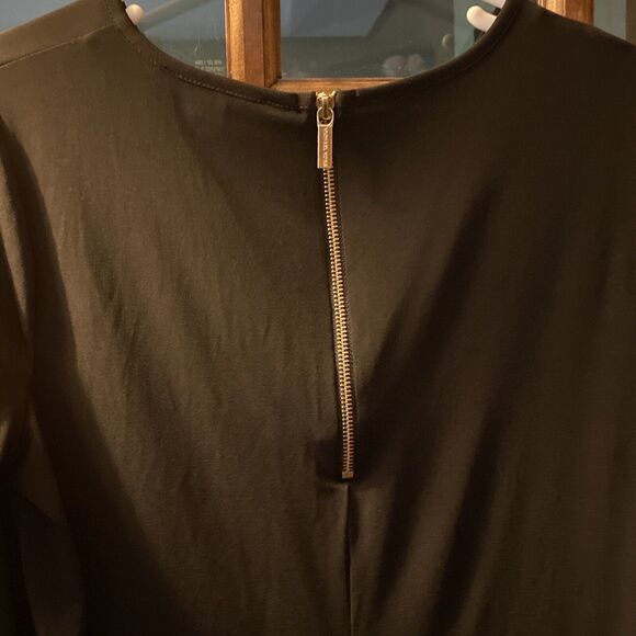 Michael Kors Classic Women’s 3/4 Sleeve Shift Dress Black Size M Zipper Back - Picture 3 of 5